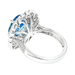 Blue Topaz Engagement Cocktail Ring 2.2ct 14K White Gold 9 Blue Topaz Engagement Cocktail Ring 2.2ct 14K White Gold -The King Of Accessories ladies diamond cocktail rings blue topaz engagement ring 22ct 14k gold backwh