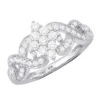 14K White Gold Cluster Diamond Ring 0.76ct For Ladies