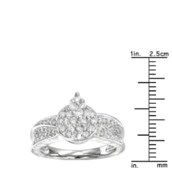 Ladies 14K White Gold Cluster Diamond Ring 0.75ct -The King Of Accessories ladies diamond rings 14k cluster diamond ring 088ct p 6776 rulerwh