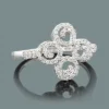 Ladies Diamond Swirl Ring 0.29ct 14K White Gold