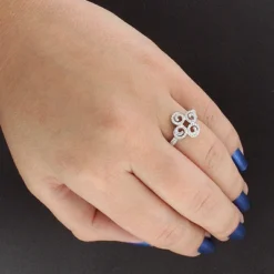 Ladies Diamond Swirl Ring 0.29ct 14K White Gold -The King Of Accessories ladies diamond swirl ring 029ct 14k gold 3