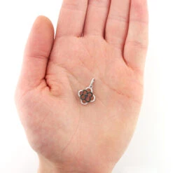 Ladies Flower Pendant With Black And White Diamonds 0.28ct 14K White Gold 6 Ladies Flower Pendant With Black And White Diamonds 0.28ct 14K White Gold -The King Of Accessories ladies flower pendant with black and white diamonds 028ct 14k gold 3