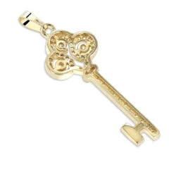 Ladies Necklaces 14K Yellow Gold Diamond Key Pendant 2 Carats 9 Ladies Necklaces 14K Yellow Gold Diamond Key Pendant 2 Carats -The King Of Accessories ladies necklaces 14k gold diamond key pendant 200ct p 7098 backye