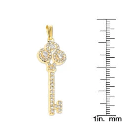 Ladies Necklaces 14K Yellow Gold Diamond Key Pendant 2 Carats 11 Ladies Necklaces 14K Yellow Gold Diamond Key Pendant 2 Carats -The King Of Accessories ladies necklaces 14k gold diamond key pendant 200ct p 7098 rulerye