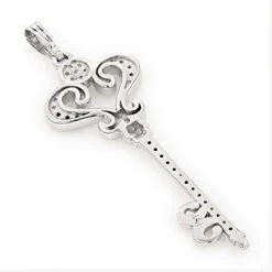 Ladies Pendants 14K White Gold Diamond Key Necklace Pendant 0.70ct 8 Ladies Pendants 14K White Gold Diamond Key Necklace Pendant 0.70ct -The King Of Accessories ladies pendants 14k gold diamond key necklace 070ct p 7099 backwh