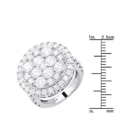 Large 5 Carat Diamond Ring For Women 14K White Gold -The King Of Accessories large 5 carat diamond ring for women in 14k yellow rose or white gold rulerwh 20211228