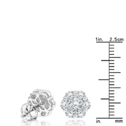 6 Carat Look Large Diamond Cluster Earrings 14K White Gold Studs 2 Carats 10 6 Carat Look Large Diamond Cluster Earrings 14K White Gold Studs 2 Carats -The King Of Accessories large diamond cluster earrings 190ct 14k p 45523 rulerwh