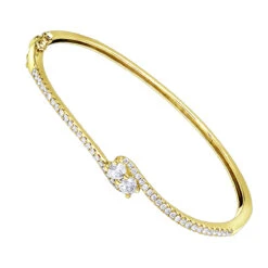 The King Of Accessories -The King Of Accessories love and friendship womens diamond bangle bracelet 14k gold 11ct luxurman ye