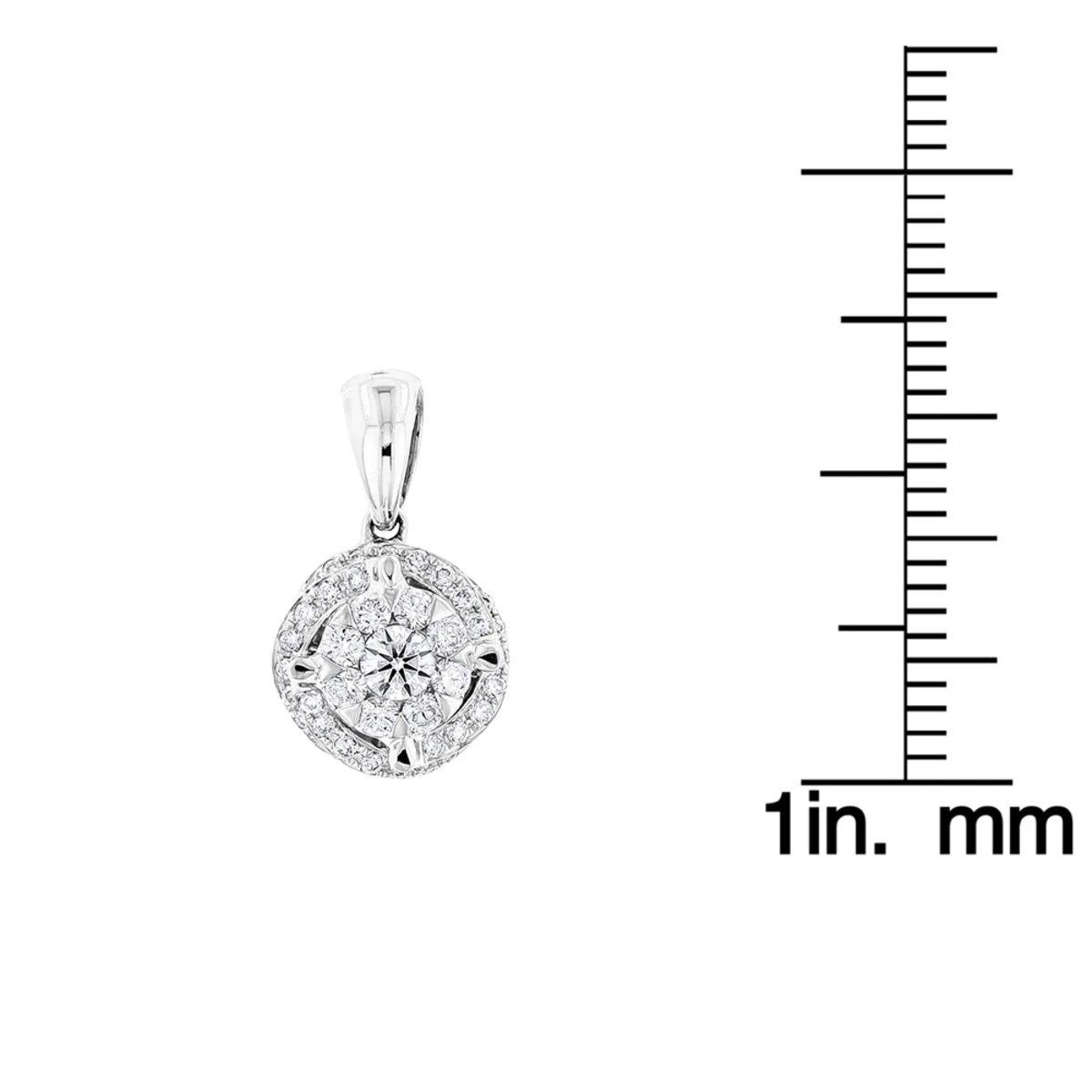 Luccello Designer Diamond Circle Pendant 0.42ct 18K White Gold 6 Luccello Designer Diamond Circle Pendant 0.42ct 18K White Gold - Image 6