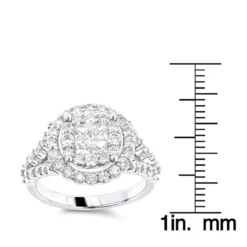 Luxurman 14K White Gold Diamond Engagement Ring 2ct Princess Cut Round Diamonds -The King Of Accessories luxurman 14k gold diamond engagement ring 2ct princess cut round diamonds rulerwh