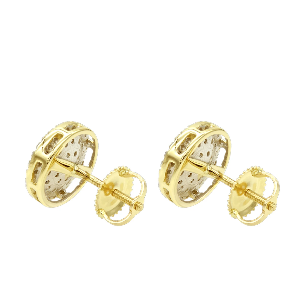 Luxurman 14K Yellow Gold Pave Round Diamond Cluster Earrings Studs 1/2 Carat 4 Luxurman 14K Yellow Gold Pave Round Diamond Cluster Earrings Studs 1/2 Carat - Image 4