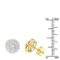 Luxurman 14K Yellow Gold Pave Round Diamond Cluster Earrings Studs 1/2 Carat 11 Luxurman 14K Yellow Gold Pave Round Diamond Cluster Earrings Studs 1/2 Carat -The King Of Accessories luxurman 14k gold pave round diamond cluster earrings studs 12 carat rulerye