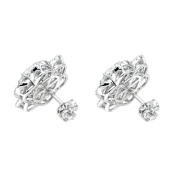 LUXURMAN 14K White Gold Unique Flower Ladies Diamond Cluster Stud Earrings 2.2ct -The King Of Accessories luxurman 14k gold unique flower ladies diamond cluster stud earrings 22ct backwh