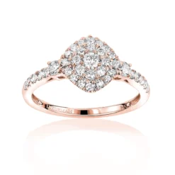 Luxurman Affordable Diamond Cluster Engagement Ring 14K White Gold For Ladies -The King Of Accessories luxurman affordable diamond cluster rings ladies engagement ring 14k gold ro