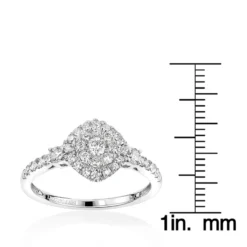 Luxurman Affordable Diamond Cluster Engagement Ring 14K White Gold For Ladies -The King Of Accessories luxurman affordable diamond cluster rings ladies engagement ring 14k gold rulerwh