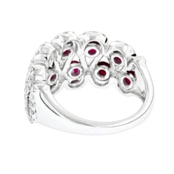 Luxurman Diamonds And Ruby Ladies Cocktail Ring 14K White Gold 1ct 9 Luxurman Diamonds And Ruby Ladies Cocktail Ring 14K White Gold 1ct -The King Of Accessories luxurman diamonds and ruby ladies cocktail ring in 14k gold 1ct backwh