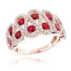 Luxurman Diamonds And Ruby Ladies Cocktail Ring 14K White Gold 1ct 8 Luxurman Diamonds And Ruby Ladies Cocktail Ring 14K White Gold 1ct -The King Of Accessories luxurman diamonds and ruby ladies cocktail ring in 14k gold 1ct ro