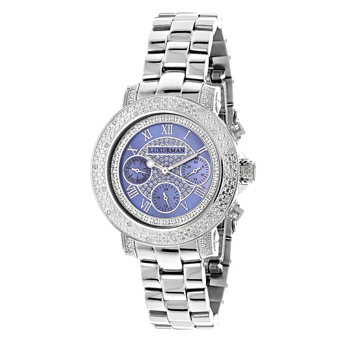 Luxurman Ladies Diamond Watch 0.30ct Blue MOP 1 Luxurman Ladies Diamond Watch 0.30ct Blue MOP