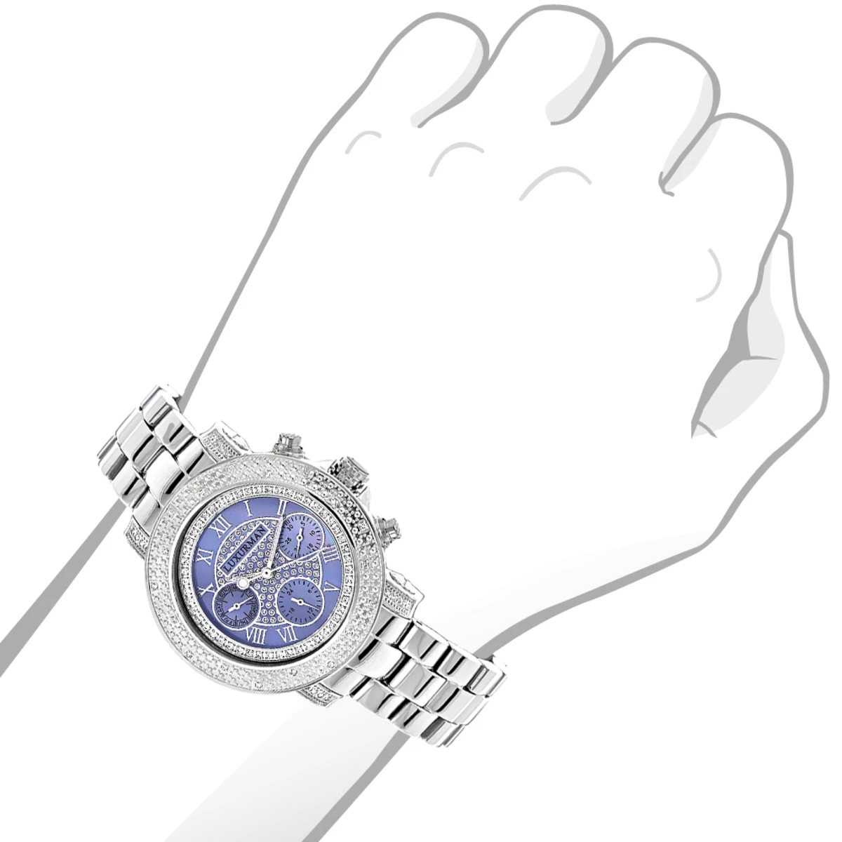Luxurman Ladies Diamond Watch 0.30ct Blue MOP 4 Luxurman Ladies Diamond Watch 0.30ct Blue MOP - Image 4