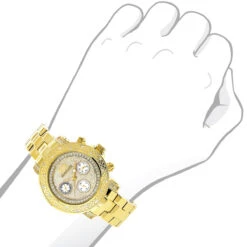 Luxurman Ladies Diamond Watch 0.3ct Yellow Gold Plated -The King Of Accessories luxurman ladies diamond watch 03ct yellow gold plated p 44309 2 1