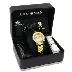 Luxurman Ladies Diamond Watch 0.3ct Yellow Gold Plated -The King Of Accessories luxurman ladies diamond watch 03ct yellow gold plated p 44309 3 1