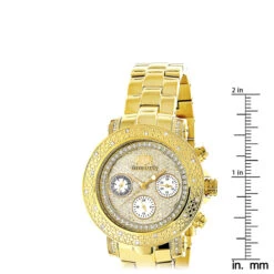 Luxurman Ladies Diamond Watch 0.3ct Yellow Gold Plated -The King Of Accessories luxurman ladies diamond watch 03ct yellow gold plated p 44309 ruler