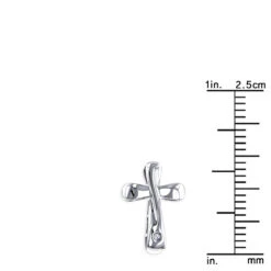 Luxurman Love Quotes Necklaces: Sterling Silver Small Diamond Cross Pendant -The King Of Accessories luxurman love quotes necklaces sterling silver small diamond cross pendant ruler