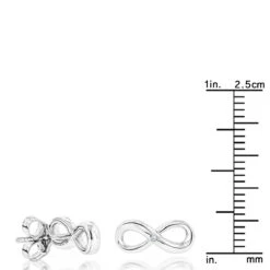 Luxurman Love Quotes: Small Diamond Infinity Earrings Sterling Silver Studs -The King Of Accessories luxurman love quotes small diamond infinity earrings sterling silver studs ruler