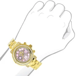 Luxurman Montana Ladies Diamond Watch 2ct Yellow Gold Plated Pink MOP -The King Of Accessories luxurman montana ladies diamond watch 2ct yellow gold plated pink mop 3