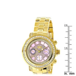 Luxurman Montana Ladies Diamond Watch 2ct Yellow Gold Plated Pink MOP -The King Of Accessories luxurman montana ladies diamond watch 2ct yellow gold plated pink mop ruler