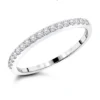 Luxurman Stackable 14K White Gold Thin Diamond Wedding Band For Women 0.25c