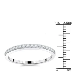 Luxurman Stackable 14K White Gold Thin Diamond Wedding Band For Women 0.25c -The King Of Accessories luxurman stackable rings 14k gold thin diamond wedding band for women 025c rulerwh