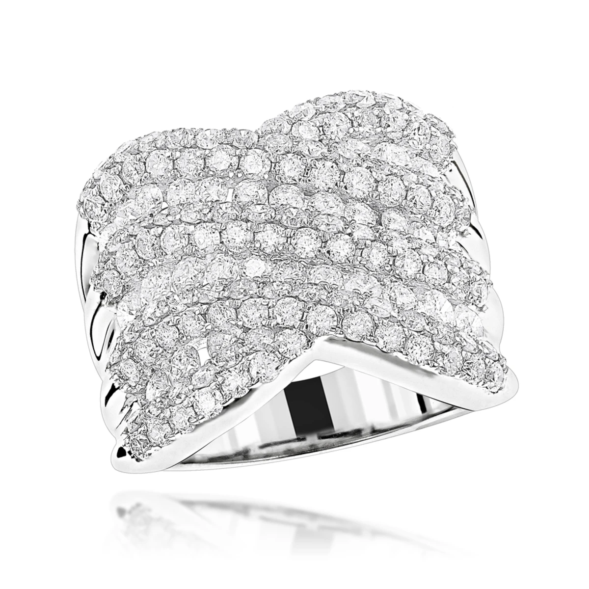 Luxurman Statement Platinum Ladies Diamond Cocktail Ring 4ct G/VS 1 Luxurman Statement Platinum Ladies Diamond Cocktail Ring 4ct G/VS