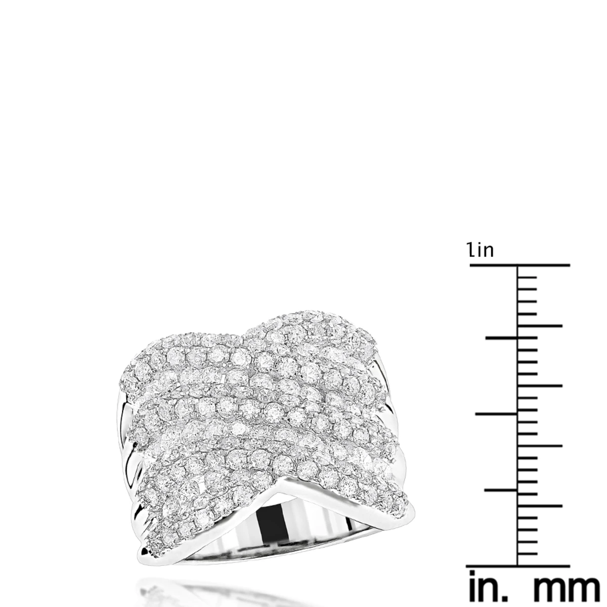 Luxurman Statement Platinum Ladies Diamond Cocktail Ring 4ct G/VS 4 Luxurman Statement Platinum Ladies Diamond Cocktail Ring 4ct G/VS - Image 4