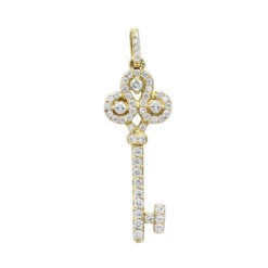 Luxurman Women's Diamond Diamond Key Pendant 18K Rose Gold 0.85ct 8 Luxurman Women's Diamond Diamond Key Pendant 18K Rose Gold 0.85ct -The King Of Accessories luxurman womens diamond pendants diamond key pendant in 18k gold 075ct ye