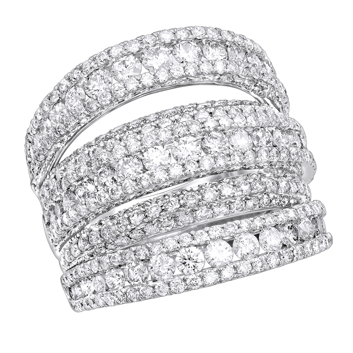 Luxurman Women's Oversized Fashion Cocktail Ring With Diamonds 3.75 14K White Gold 1 Luxurman Women's Oversized Fashion Cocktail Ring With Diamonds 3.75 14K White Gold