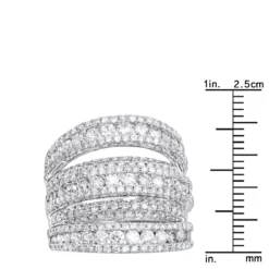 Luxurman Women's Oversized Fashion Cocktail Ring With Diamonds 3.75 14K White Gold 11 Luxurman Women's Oversized Fashion Cocktail Ring With Diamonds 3.75 14K White Gold -The King Of Accessories luxurman womens oversized fashion cocktail ring with diamonds 375 14k gold rulerwh