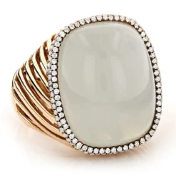 Moonstone 14K Yellow Gold Diamond White Moonstone Ring 17.2 -The King Of Accessories moonstone jewelry 14k diamond white moonstone ring 172 p 6086 ro