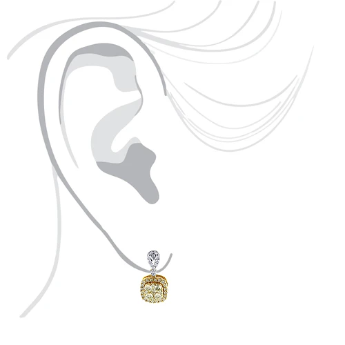 Natural Yellow Diamond Dangle Earrings 1.65ct 14K Yellow Gold 3 Natural Yellow Diamond Dangle Earrings 1.65ct 14K Yellow Gold - Image 3