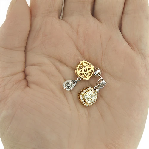 Natural Yellow Diamond Dangle Earrings 1.65ct 14K Yellow Gold 4 Natural Yellow Diamond Dangle Earrings 1.65ct 14K Yellow Gold - Image 4