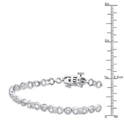 Pave 14K White Gold Ladies Diamond Bracelet 1.31ct -The King Of Accessories pave bracelets 14k gold ladies diamond bracelet 131ct p 7143 rulerwh