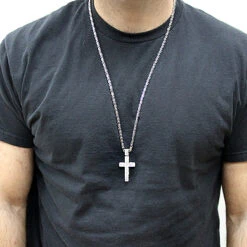 Pave Diamond Cross Pendant 1.48ct Sterling Silver -The King Of Accessories pave diamond cross pendant 148ct sterling silver p 43317bod