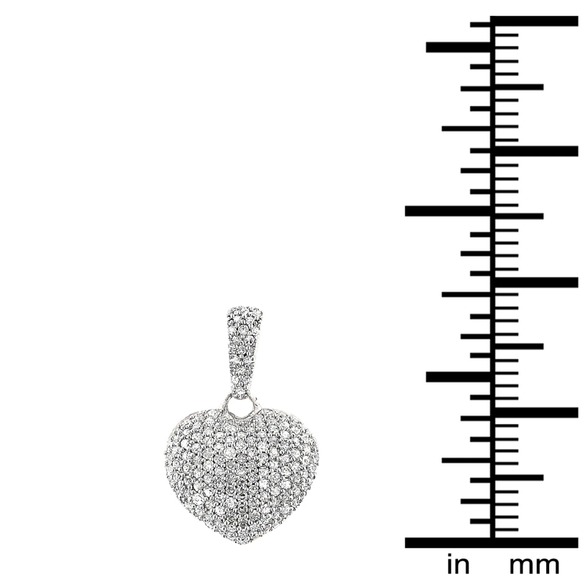 Pave Diamond Heart Pendant 0.48ct Sterling Silver 4 Pave Diamond Heart Pendant 0.48ct Sterling Silver - Image 4