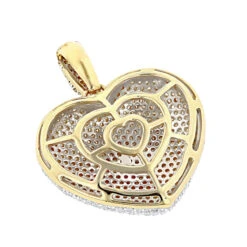 Pave Diamond Heart Pendant 14K Yellow Gold 2 Carats -The King Of Accessories pave diamond heart pendant 14k gold 2 carats p 22301 backye