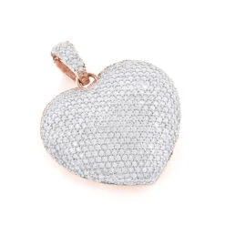 Pave Diamond Heart Pendant 14K Yellow Gold 2 Carats -The King Of Accessories pave diamond heart pendant 14k gold 2 carats p 22301 ro