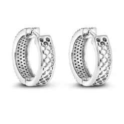 Pave Diamond Hoop Earrings 1.20ct 14K White Gold 9 Pave Diamond Hoop Earrings 1.20ct 14K White Gold -The King Of Accessories pave diamond hoop earrings 120ct 14k gold p 49172 backwh