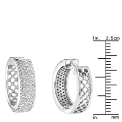 Pave Diamond Hoop Earrings 1.20ct 14K White Gold 10 Pave Diamond Hoop Earrings 1.20ct 14K White Gold -The King Of Accessories pave diamond hoop earrings 120ct 14k gold p 49172 rulerwh