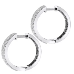 Pave Diamond Hoop Earrings 1.75ct 14K White Gold 9 Pave Diamond Hoop Earrings 1.75ct 14K White Gold -The King Of Accessories pave diamond hoop earrings 195ct 14k p 42950 backwh