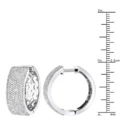 Pave Diamond Hoop Earrings 1.75ct 14K White Gold 10 Pave Diamond Hoop Earrings 1.75ct 14K White Gold -The King Of Accessories pave diamond hoop earrings 195ct 14k p 42950 rulerwh