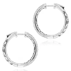Pave Diamond Hoop Earrings 2.45ct -The King Of Accessories pave diamond hoop earrings 245ct p 40635 backwh